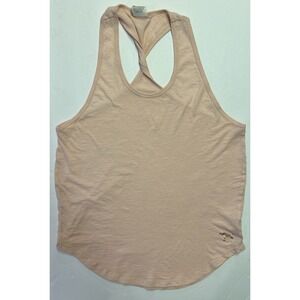 PINK Victoria's Secret Pink Twistered Racerback Tank Top Gold‎ Dog Logo Size S